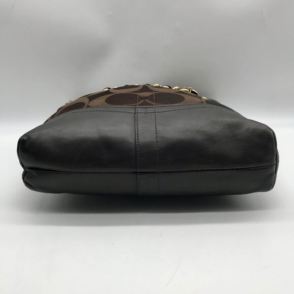 Coach Brown Canvas Signature Chain Convertible Shoulder Bag F18862 - Picture 5 of 11